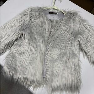Lanshifei Gray Faux Fur Jacket